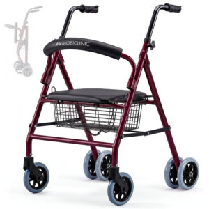Andador rollator Prado de Mobiclinic con asiento, respaldo y cesta