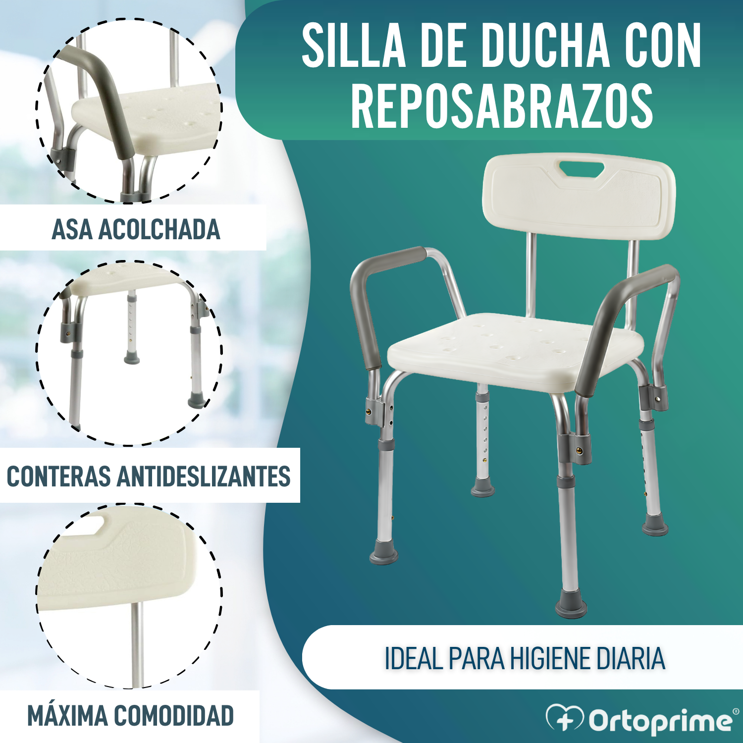 silla-de-ducha-respaldo-reposabrazos-ortoprime-3 Silla de ducha OrtoPrime con respaldo y reposabrazos