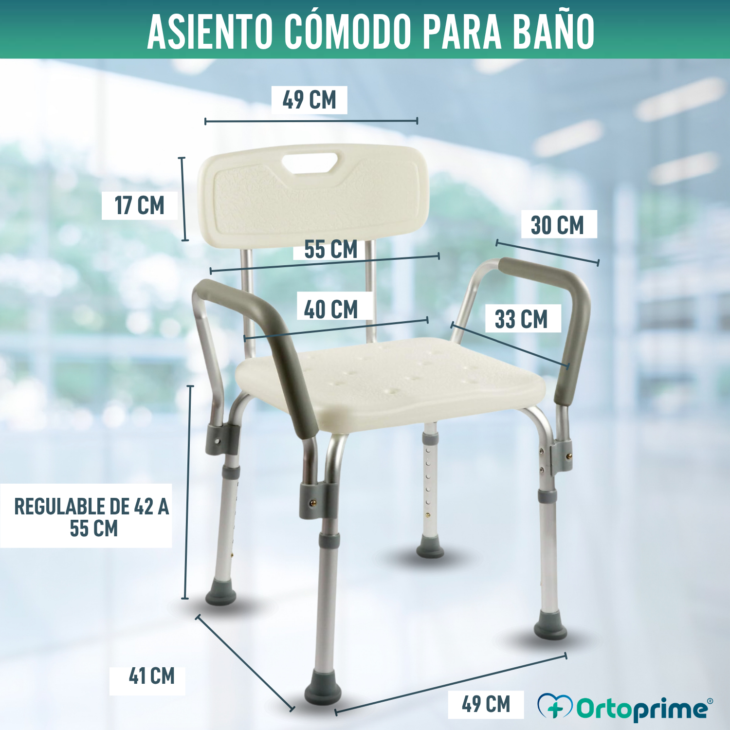 silla-de-ducha-respaldo-reposabrazos-ortoprime-2 Silla de ducha OrtoPrime con respaldo y reposabrazos